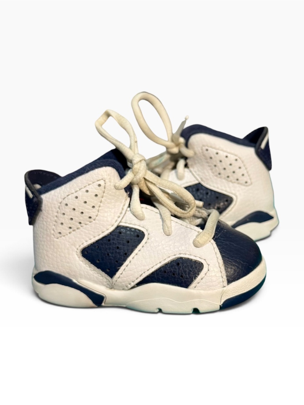 Jordan 6 Retro Olympic White Midnight Navy Toddler Nikes 4C DV3606-164